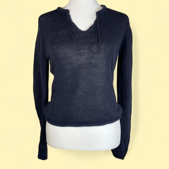 Vintage Y2K GAP Women's S Navy Knitted Cover Up Beach Boho Retro Vacation - Picture 1 of 6